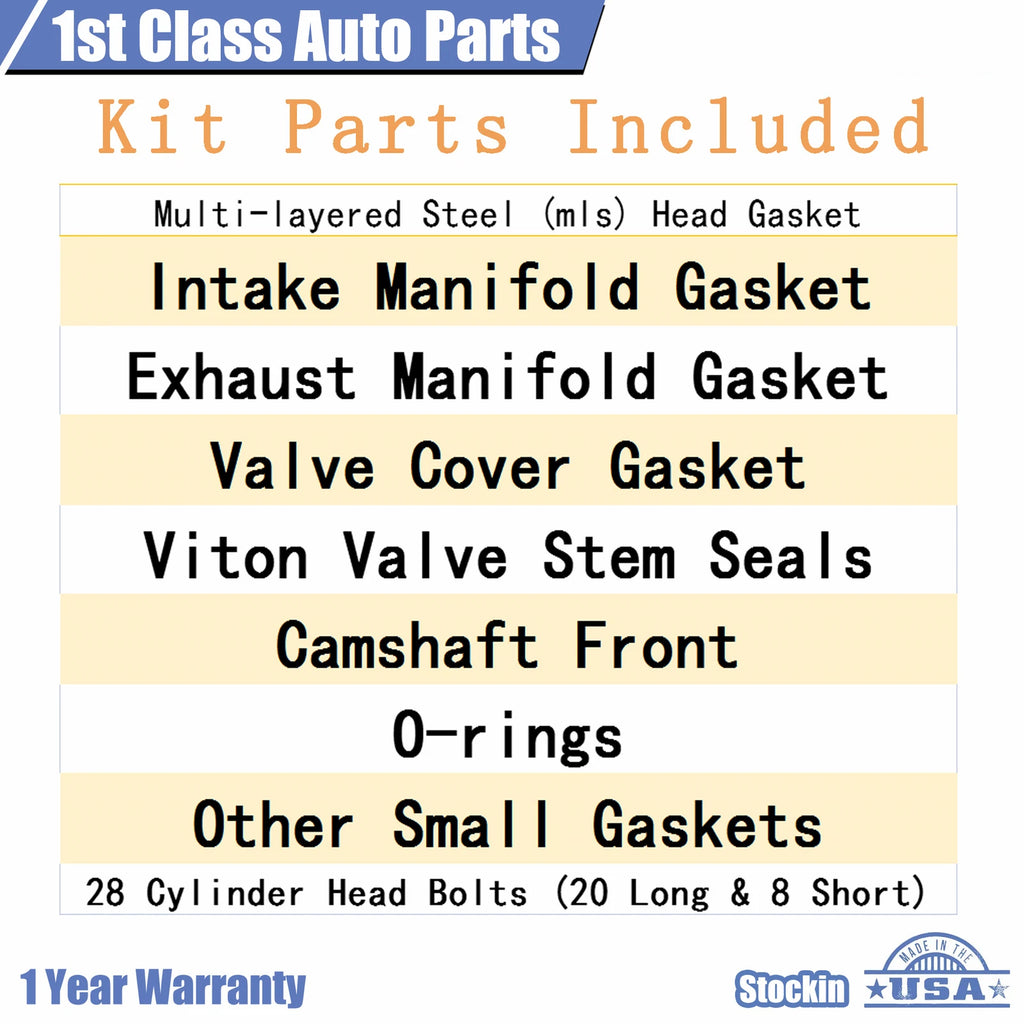 Head Gasket Set with Bolts for Dodge Dakota Jeep Chrysler Aspen (2005–2010)