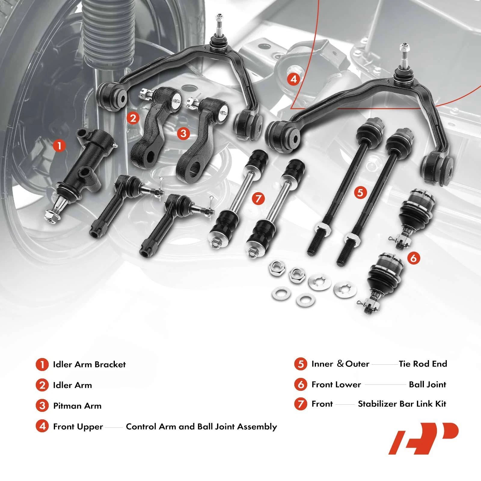 Set of 13 Front Control Arms with Ball Joints for Chevy Cadillac