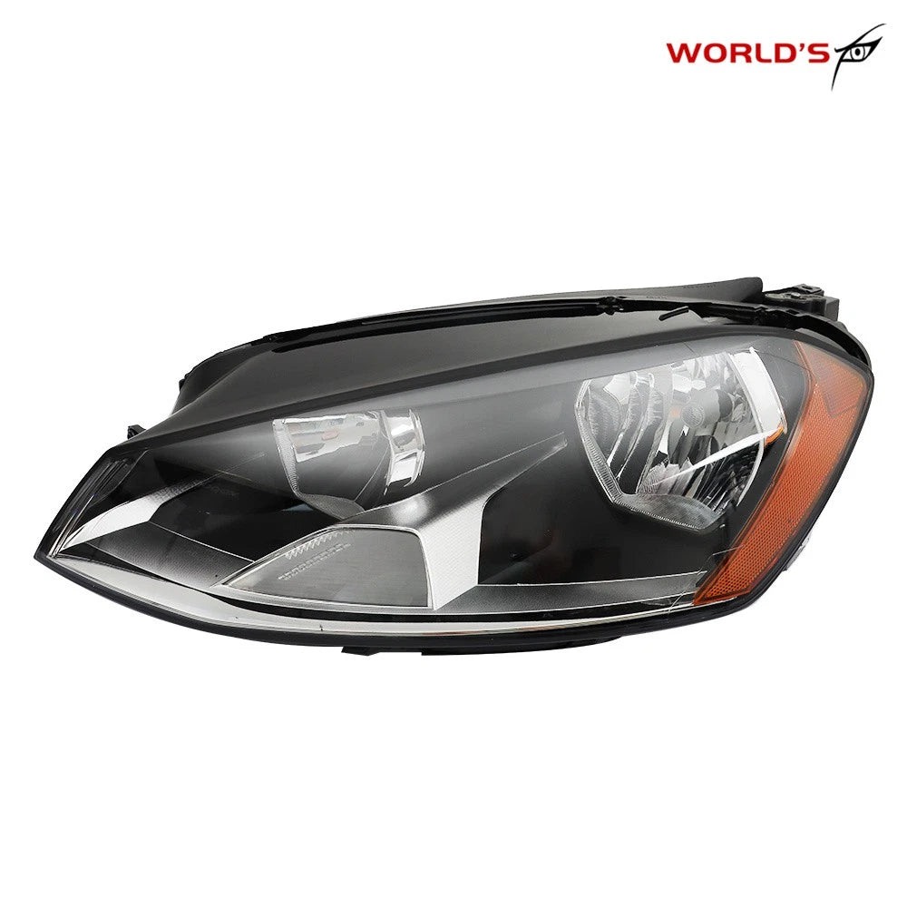 Headlight Assembly for Volkswagen Golf MK7 (2015–2017) Halogen Driver Side Black
