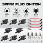 8X Ignition Coil + Spark Plug + Wire for Chevy Silverado 1500 GMC 5.3L 6.0L (2007–2013)