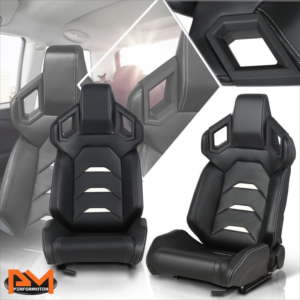 2Pcs Reclinable Racing Seats for Universal Fit (Carbon Fiber Pattern)