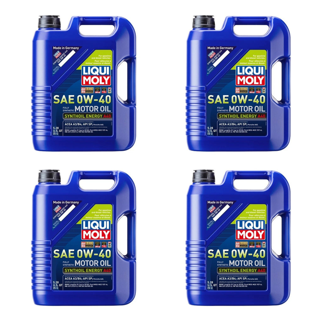 Set of 4 Liqui Moly Synthoil Energy A40 0W-40 Engine Motor Oil (20L)