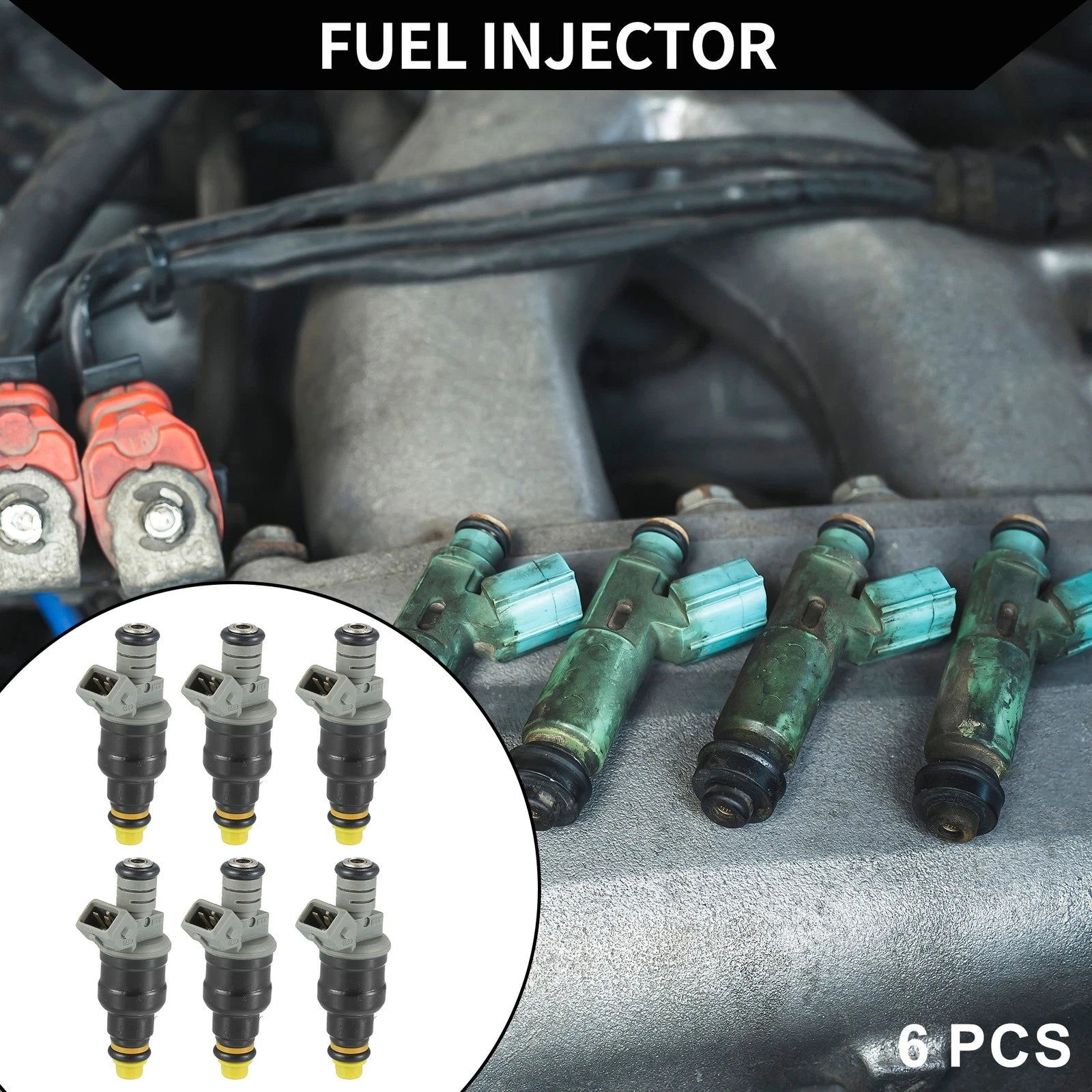Set of 6 Fuel Injectors No.F65Z-9F593-A for Ford F-150 (1997–1998) 4.2L