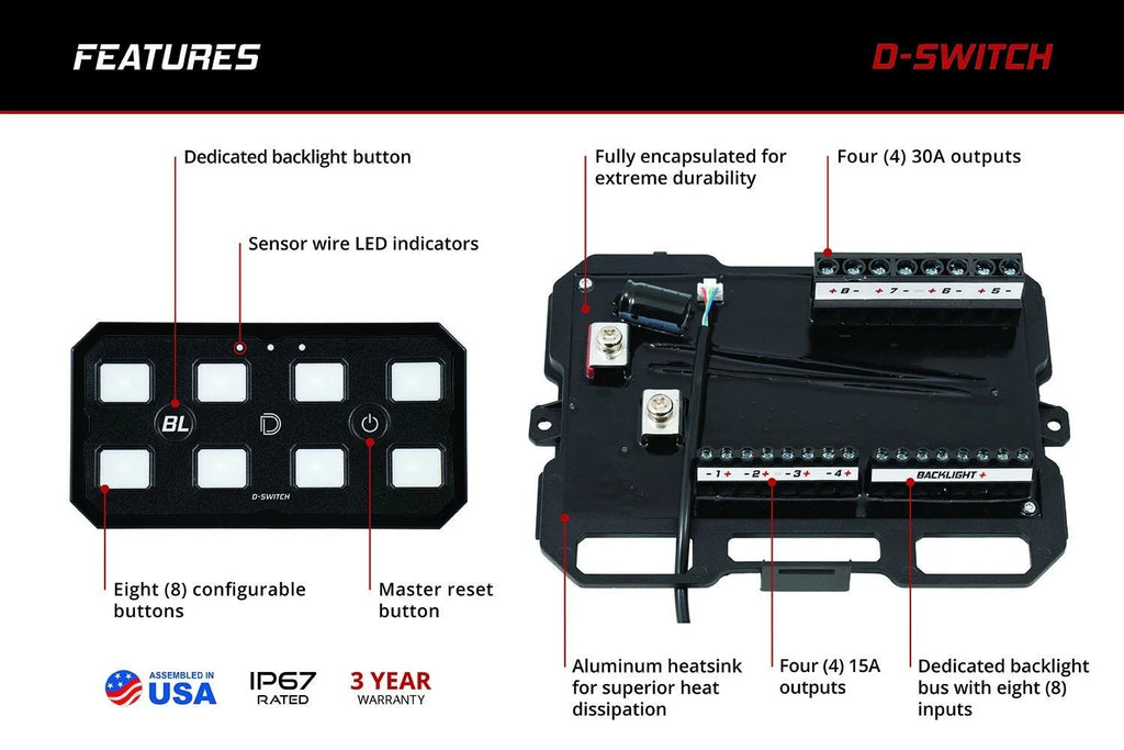 D-Switch 8-Channel Switch Panel Controller for Diode Dynamics (2016–2024)