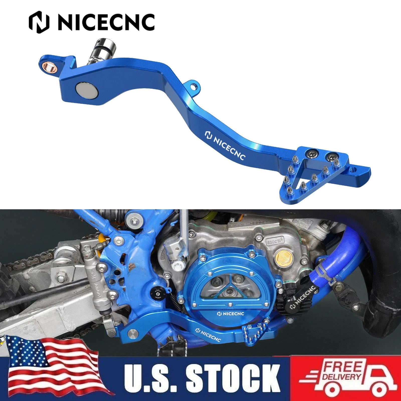 Rear Foot Brake Pedal Lever Arm for Yamaha YZ85 (2002–2023) - Blue