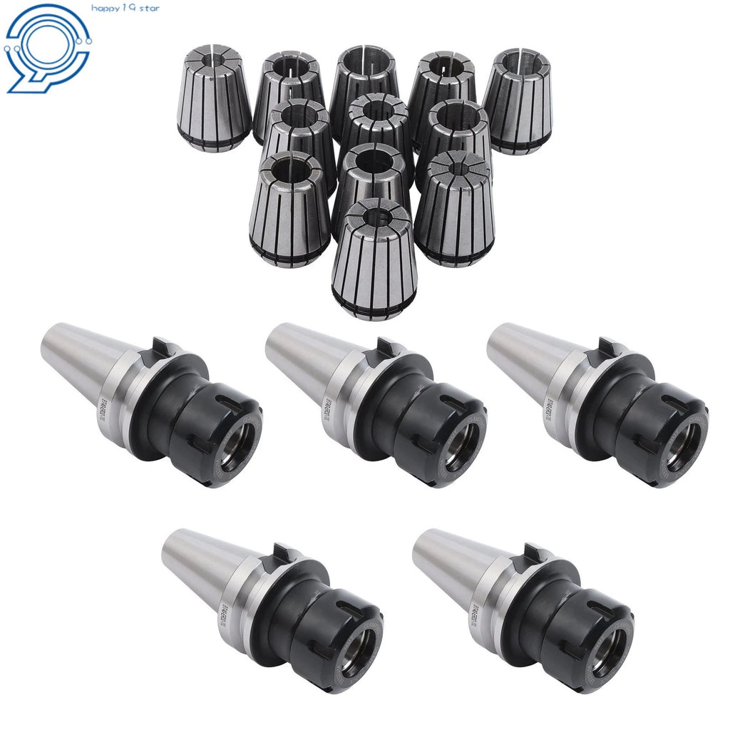 Set of 5 BT40 ER32 Precision Chucks with 12 Collets for High Speed (20000RPM)