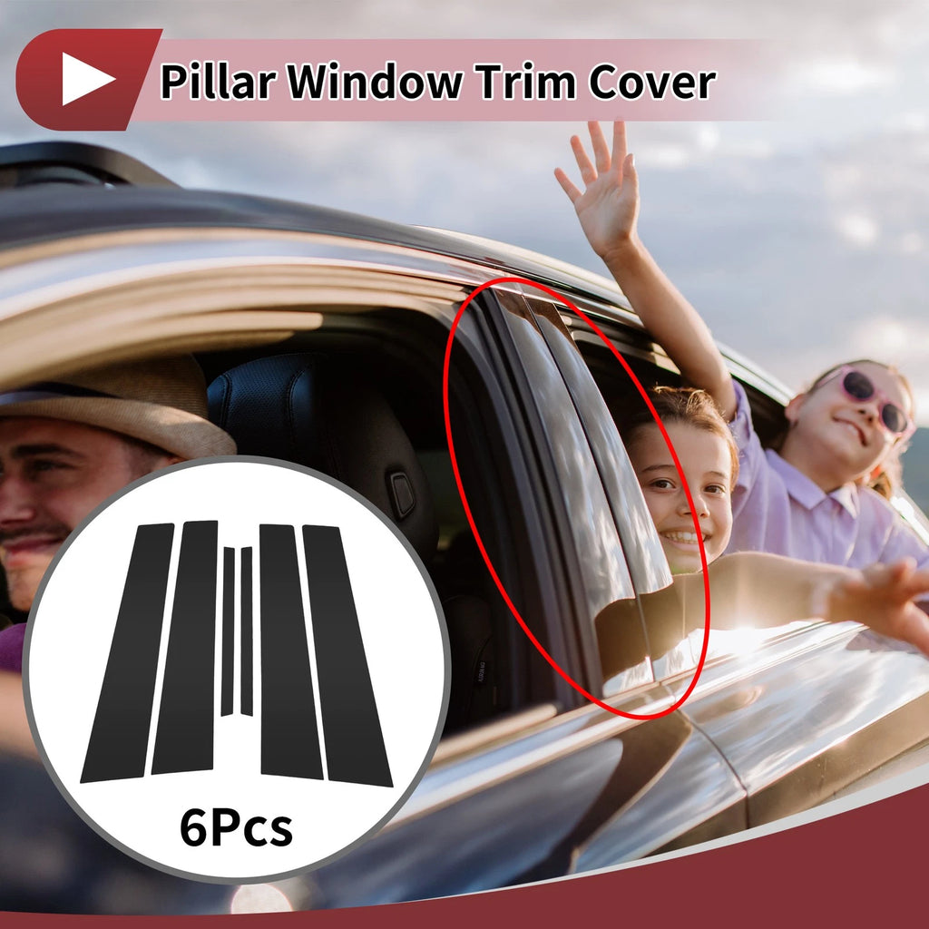 6 Pcs Door Pillar Window Trim for Lexus IS (2006–2013) Black