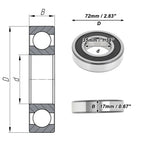 6207DDU Deep Groove Ball Bearing for Scooter/Skateboard (P4 35x72x17mm)