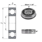 1Pc 6200NR2RS Deep Groove Ball Bearing for Scooter Skateboard (N/A)