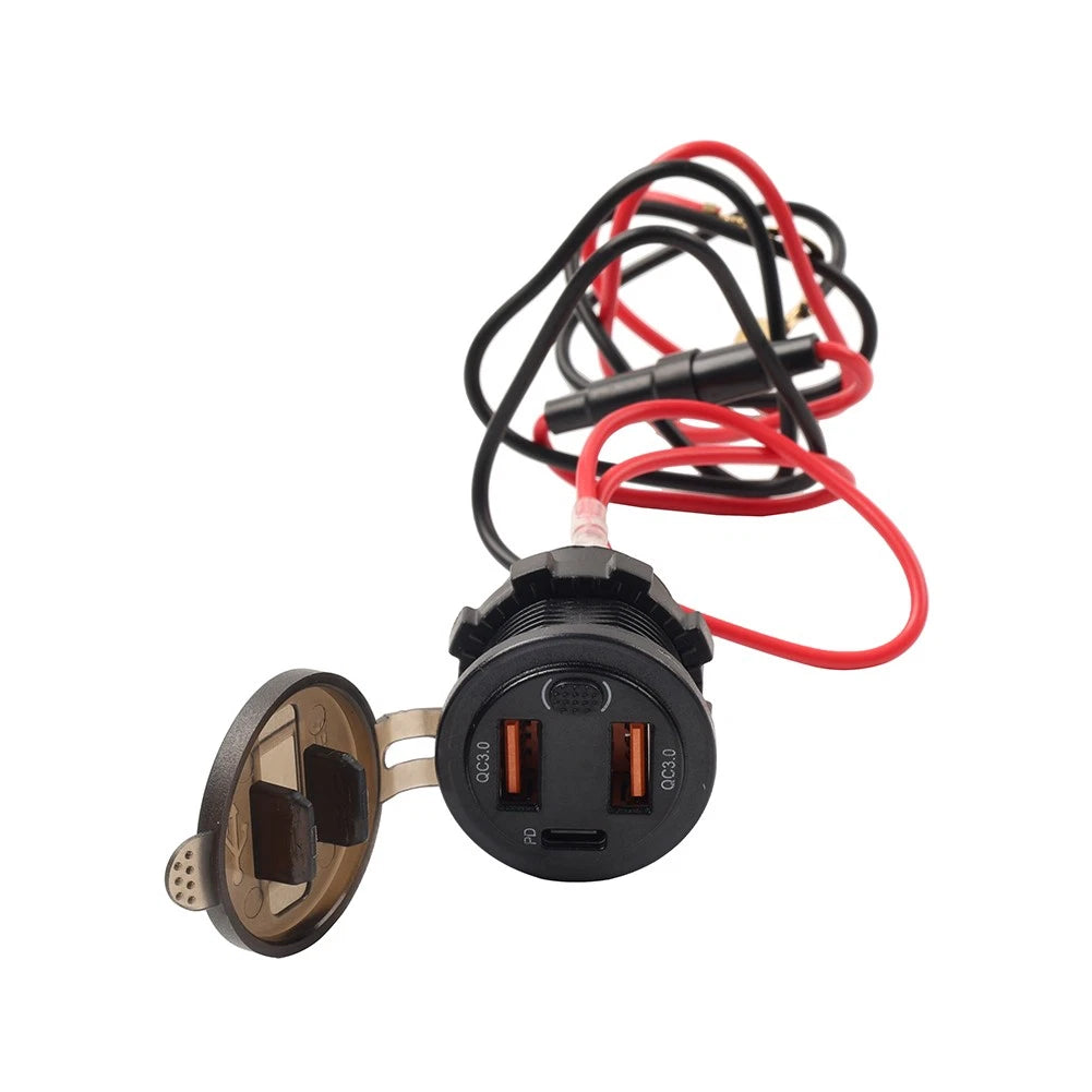 Dual USB Fast Power Charger Adapter Socket for Car Boat (12V 24V)