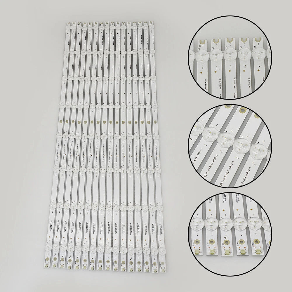 Set of 16 LED Backlight Strips for Vizio D65U-D2 D65-D2 E65X-C2 (LB65018)