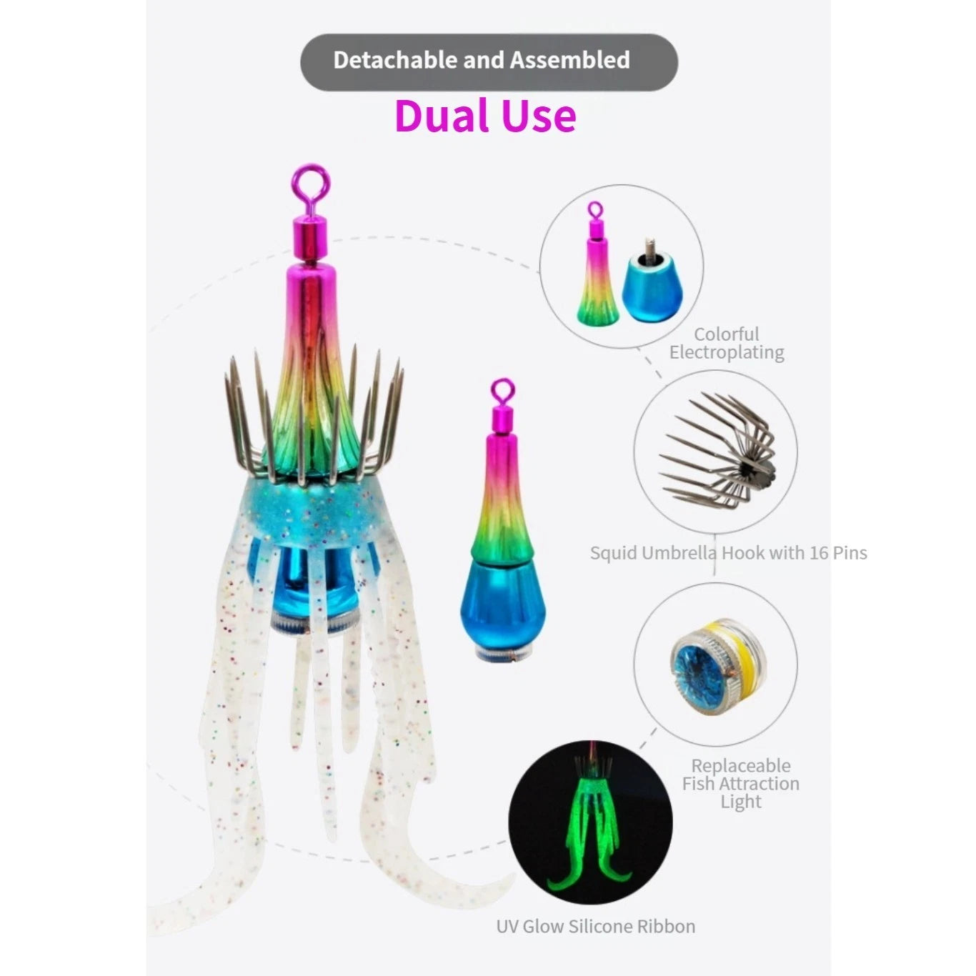 Submersible Attractor Light for Boat and Shore Fishing (Glow Lure)