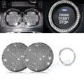 Bling Car Cup Holder Coasters Engine Start Button Ring Cover Decoration for Universal (2000–2025)