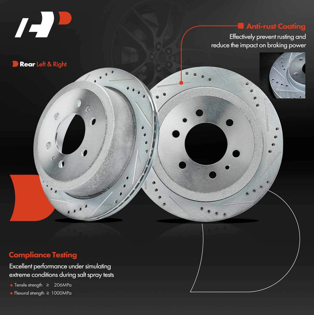 Drilled Rear Rotor for Ford F-150, Lincoln Mark LT (2004–2011)