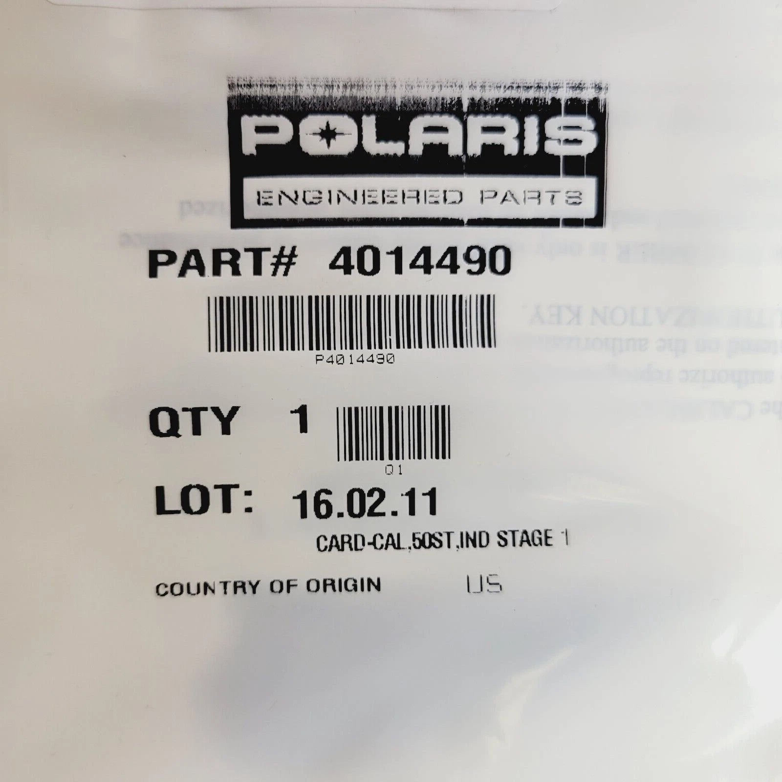 Stage 1 Calibration Card for Indian Motorcycle (2014–2015) P/n 4014490