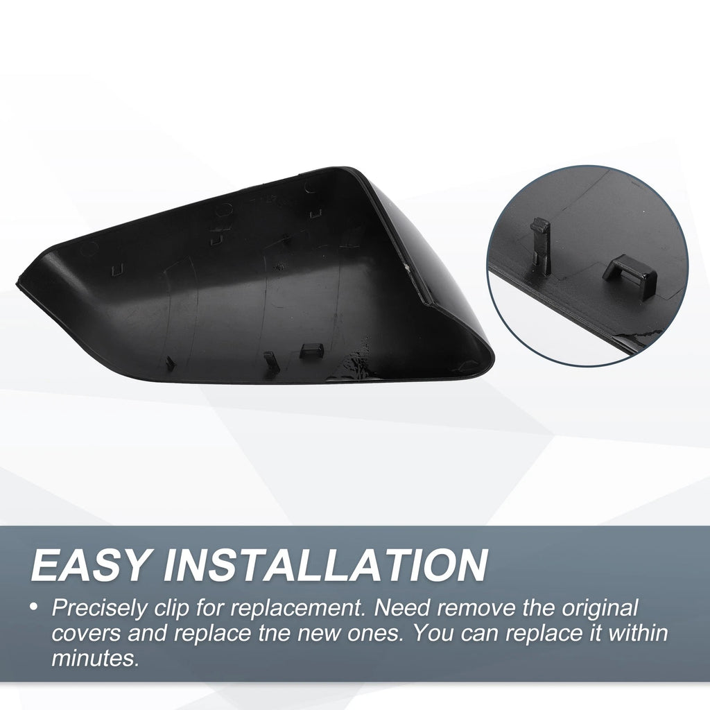Left Side Rearview Mirror Cover Cap Gloss Black for Chevy Equinox (2010–2017)