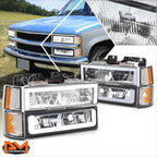 LED DRL Headlights Chrome/Amber for GMC C/K Pickup Suburban Yukon (1994–2000)