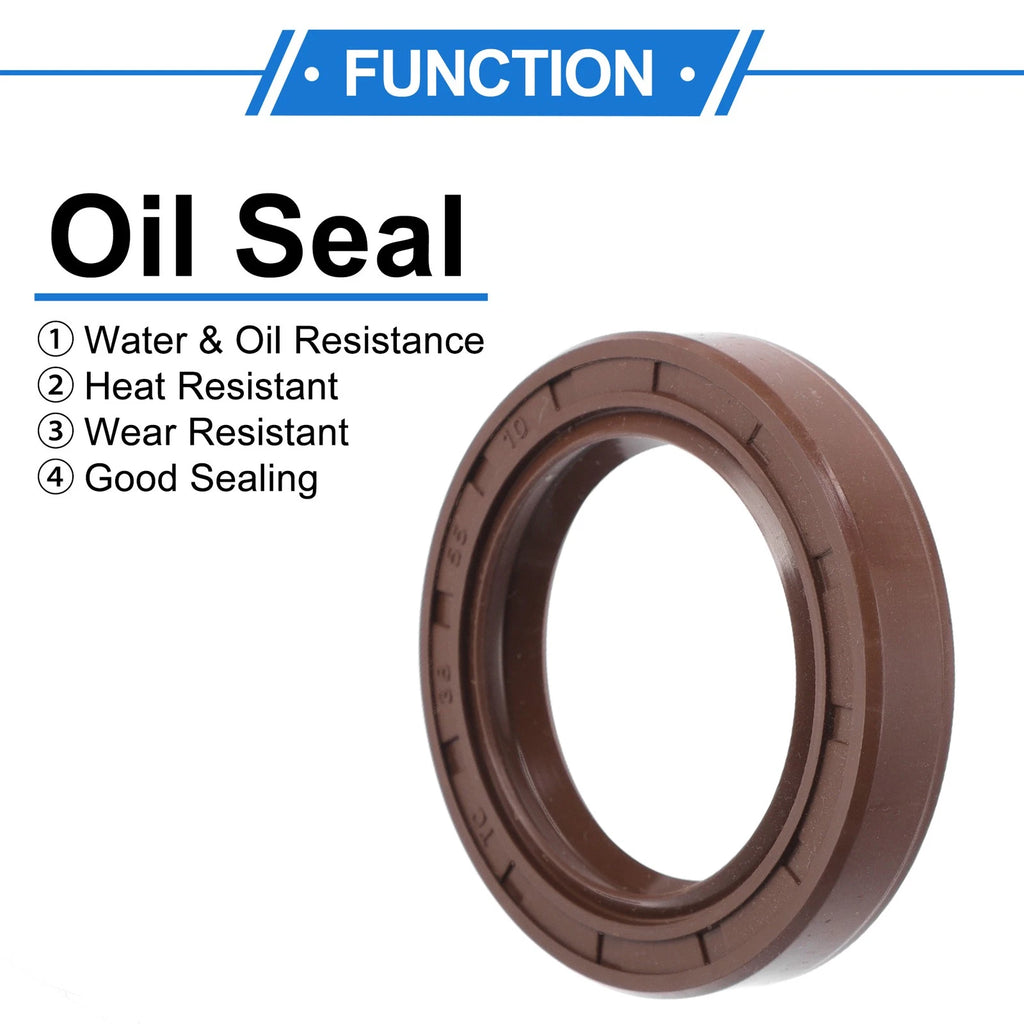 Set of 2 Oil Seal Rotary Shaft Seal FKM Rubber 38x55x10mm for Various Models