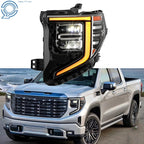 Driver Side Full LED Headlight for GMC Sierra 1500 SLT/Denali (2022–2024) Chrome