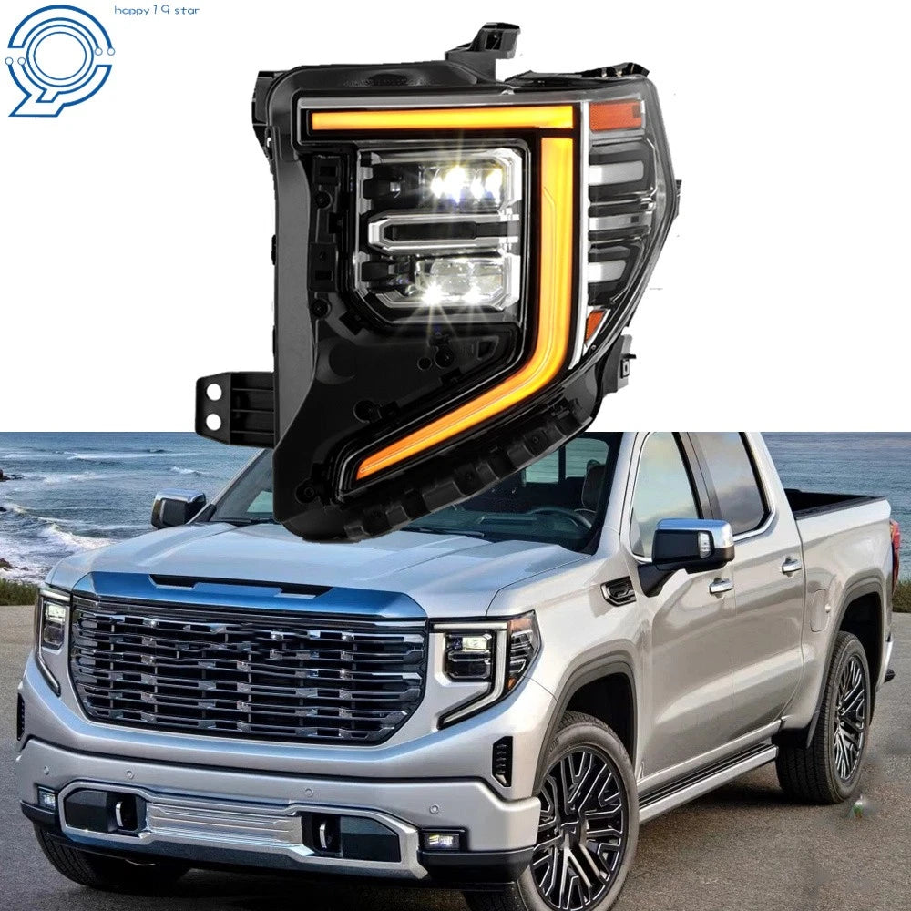 Driver Side Full LED Headlight for GMC Sierra 1500 SLT/Denali (2022–2024) Chrome