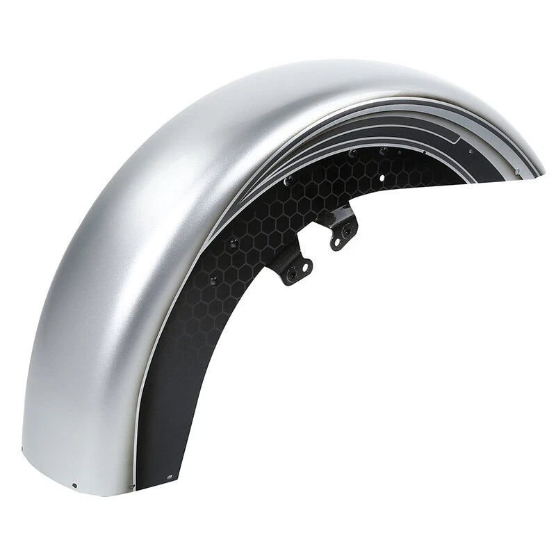 Front Fender for Harley Touring Electra Glide (2014–2024) Silver/Black Honeycomb Fade