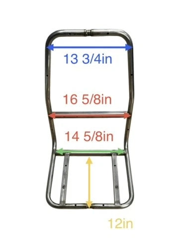 Marine SS Chair Seat Frame for (1in OD Tube, T 24 3/4in x W 16 5/8in)