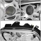 Pair Chrome Housing Clear Lens Headlights for VW Golf GTI (1999–2006)