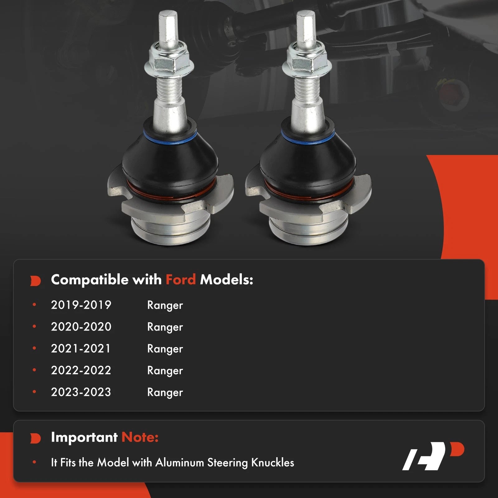 2X Front Upper Ball Joint for Ford Ranger (2019-2023)