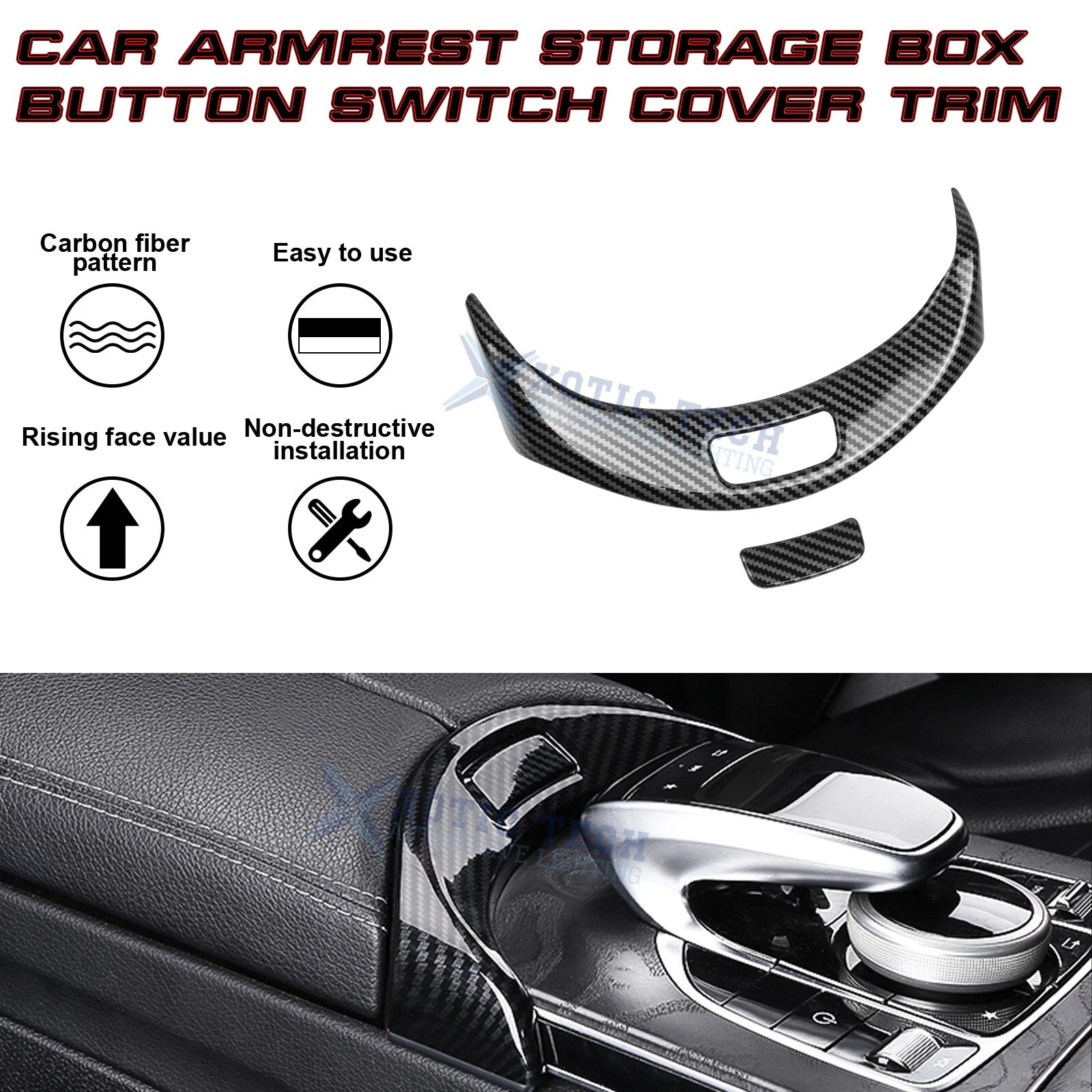 Storage Box Release Button Cover for Mercedes-Benz C-Class & GLC (2015-2022)