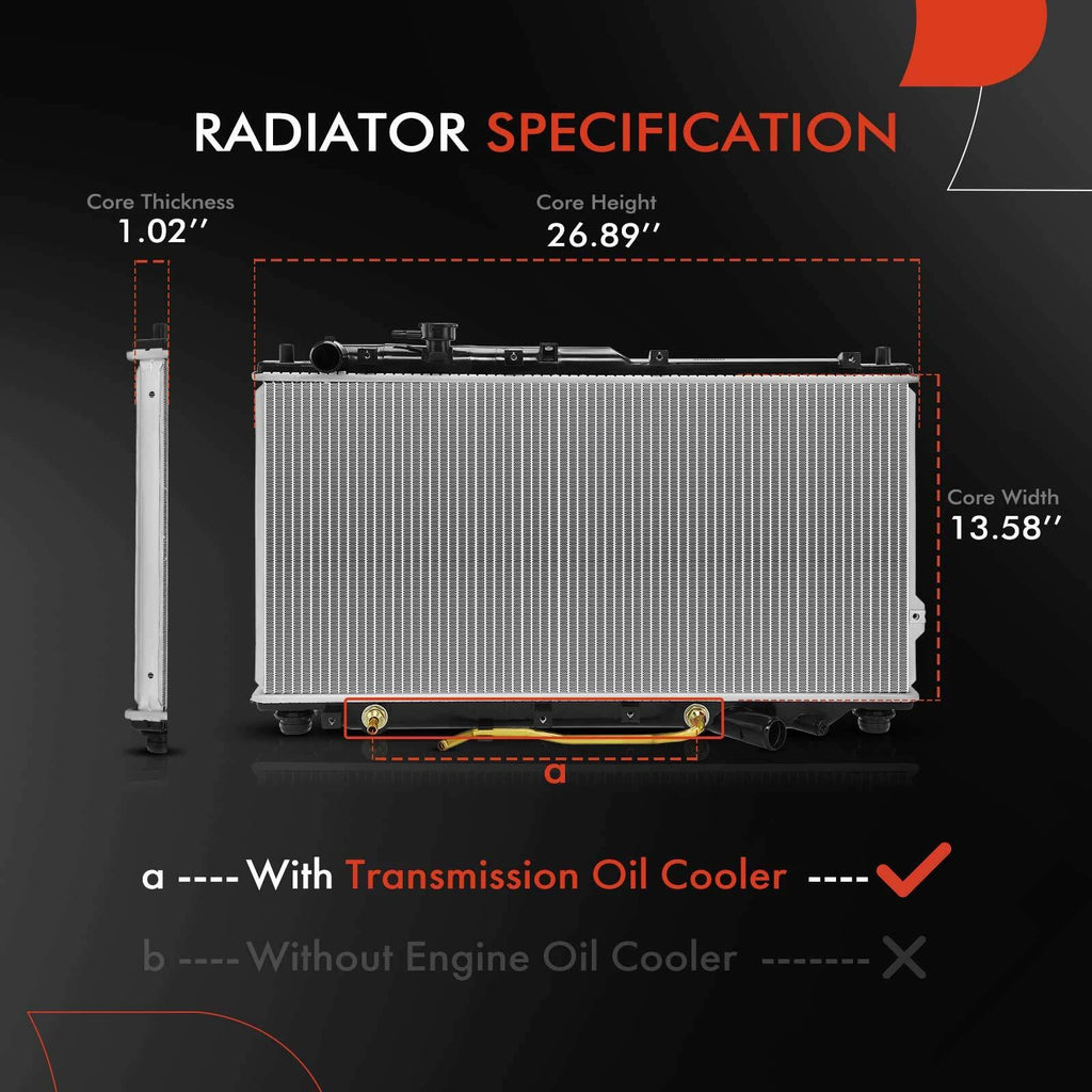 Radiator with Transmission Oil Cooler for Kia Sephia (1998–2001)