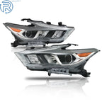 Set of 2 LED Headlights for Nissan Maxima Platinum/SR (2016–2018) Chrome Housing