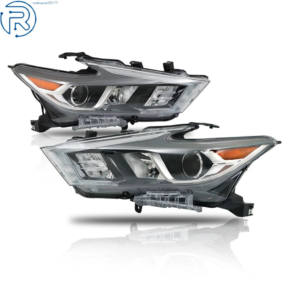 Set of 2 LED Headlights for Nissan Maxima Platinum/SR (2016–2018) Chrome Housing
