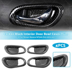Carbon Black Interior Door Bowl Cover Trim for Nissan Navara NP300 (2015–2023)
