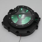 Black Clutch Cover with Green LED for Kawasaki ZX14R ZZR1400 (2006–2014)