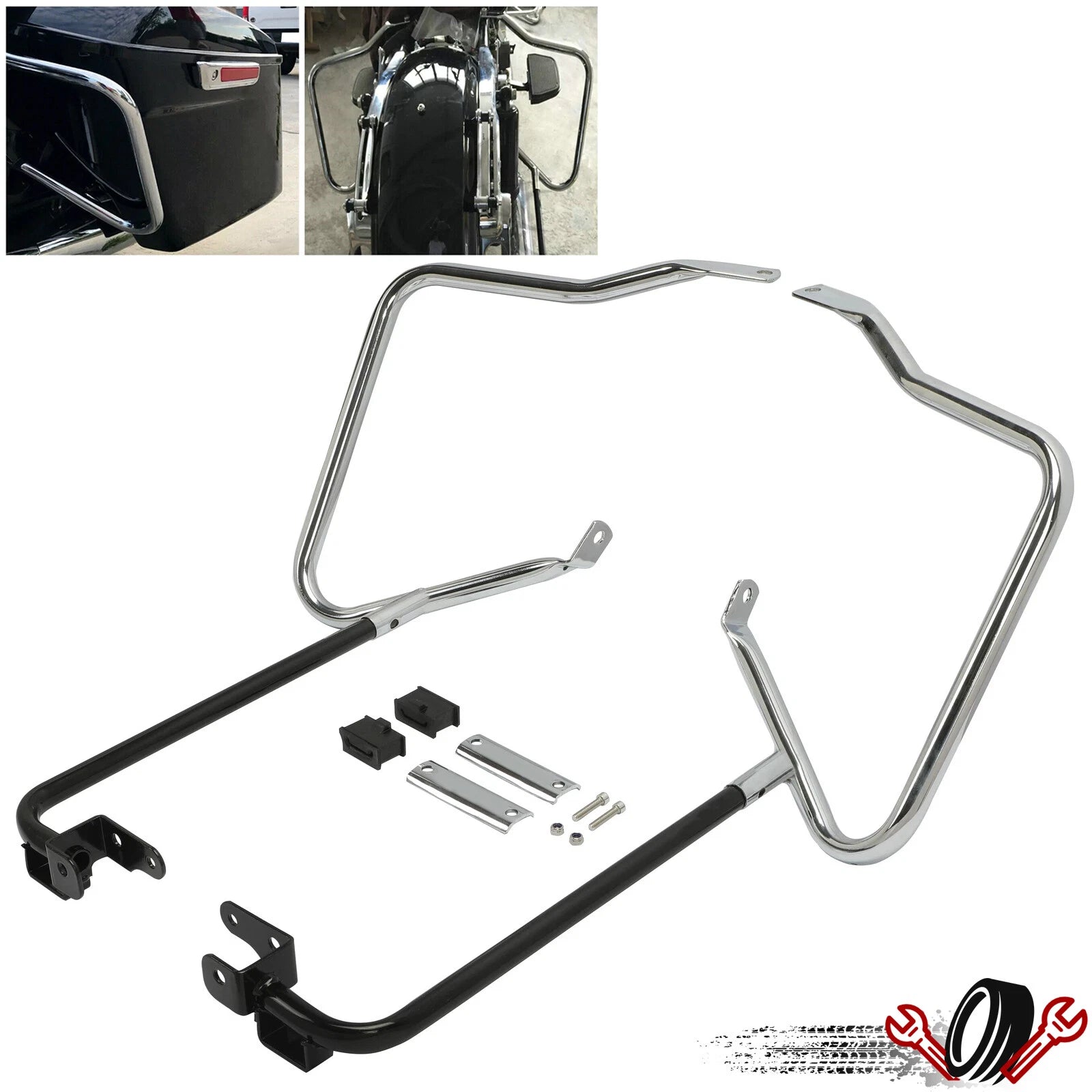 Saddlebag Bracket Guard Crash Bars for Harley Touring (2014–2023)