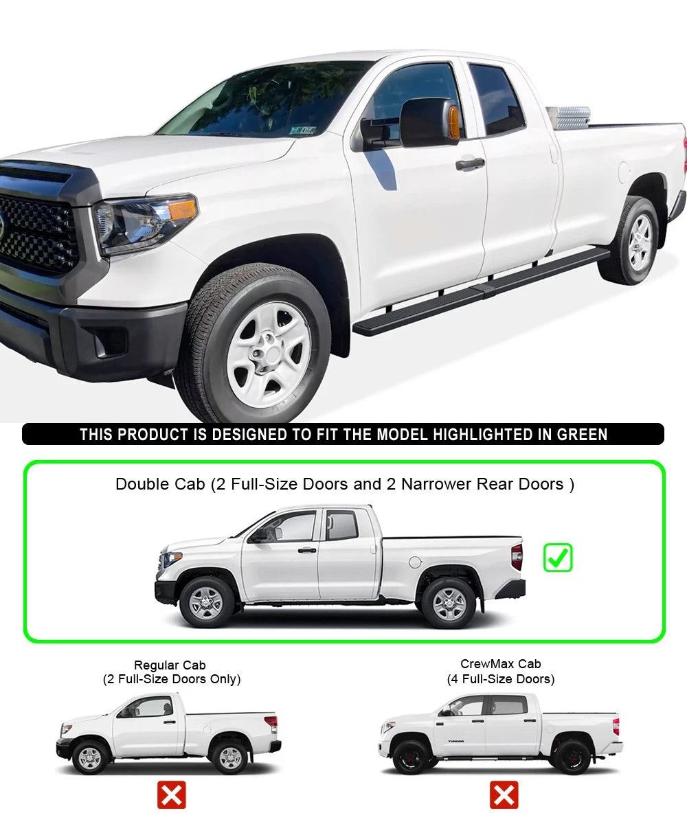 5in Wheel to Wheel Side Steps for Toyota Tundra Double Cab (2007–2021)