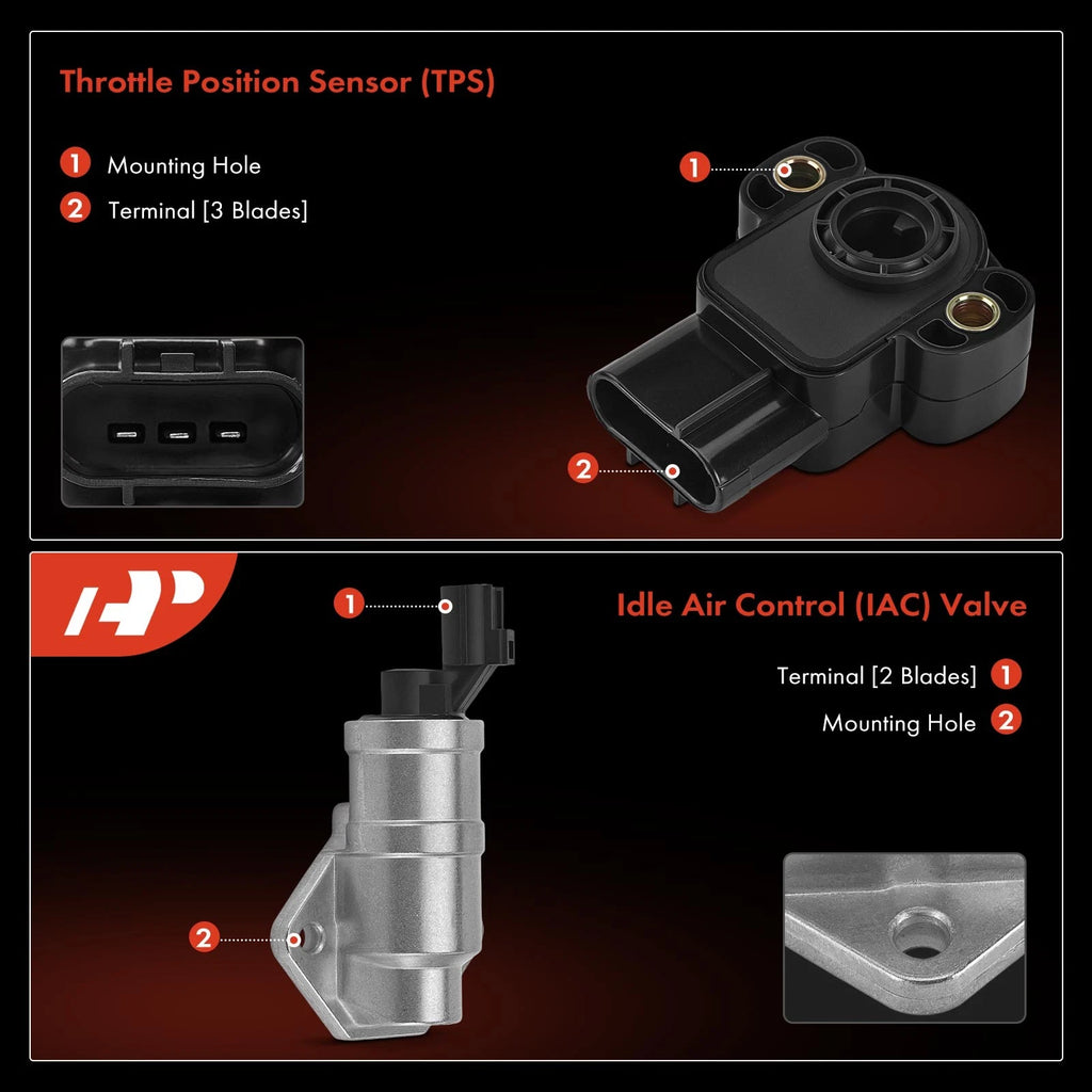 2X Idle Air Control Valve & Throttle Position Sensor for Ford Escape