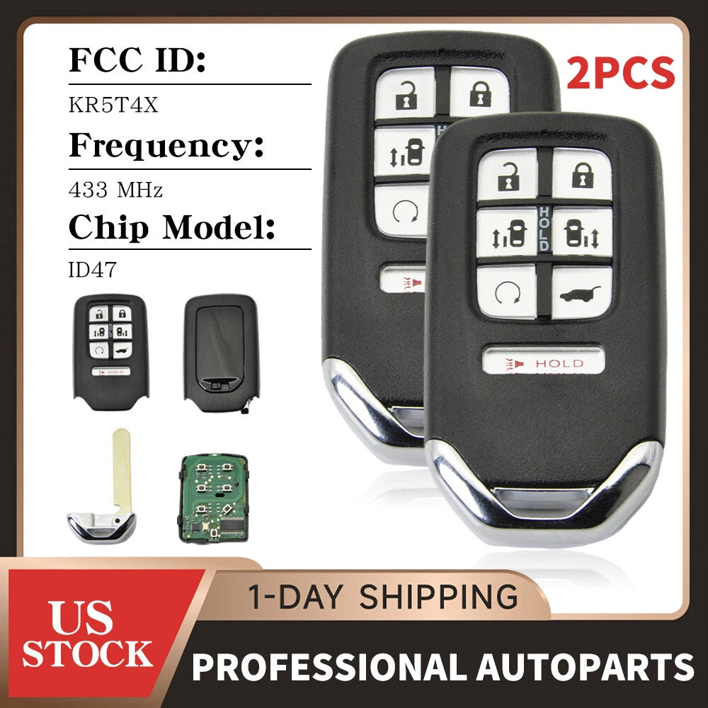 2X Keyless Remote Smart Key Fob KR5T4X for Honda Odyssey (2021–2023)