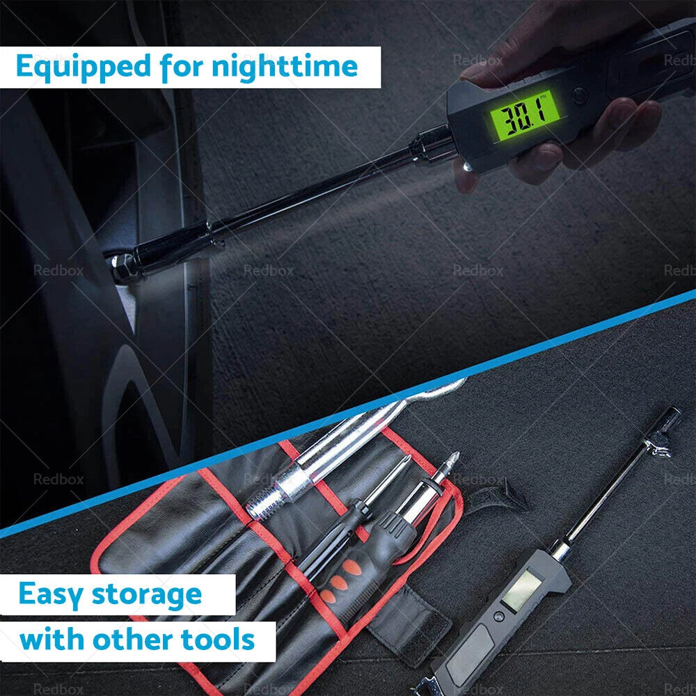 Digital Tire Pressure Gauge for Car Bike Truck (30 PSI)