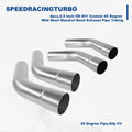 Set of 4 Mandrel Exhaust Tubing 2.5" 45 Degree Bend for Custom Applications