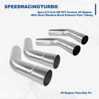 Set of 4 Mandrel Exhaust Tubing 2.5" 45 Degree Bend for Custom Applications