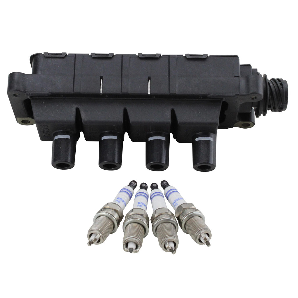 Bosch Ignition Coil & 4 Nickel Spark Plugs for BMW 318i 318is Z3 (1992–2002)