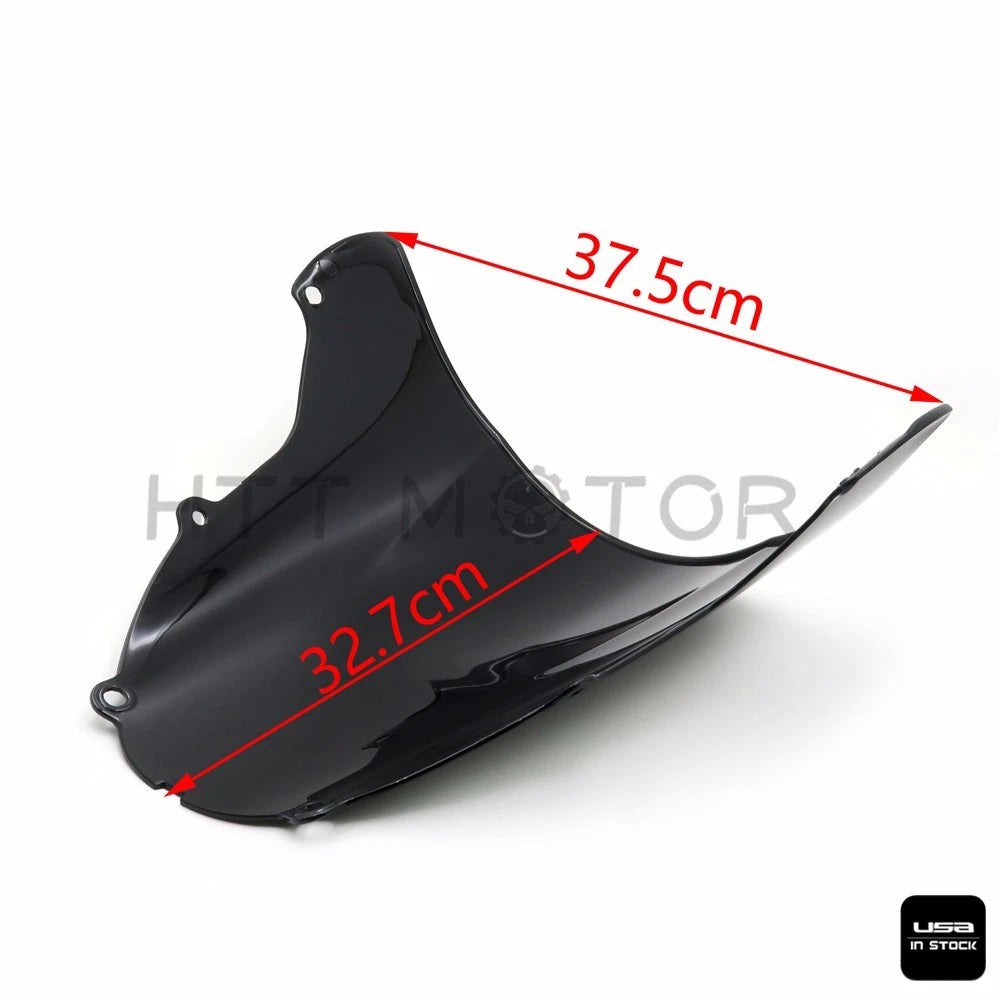 Smoke Black Double Bubble Windscreen for Kawasaki Ninja ZX6R (2003–2004)