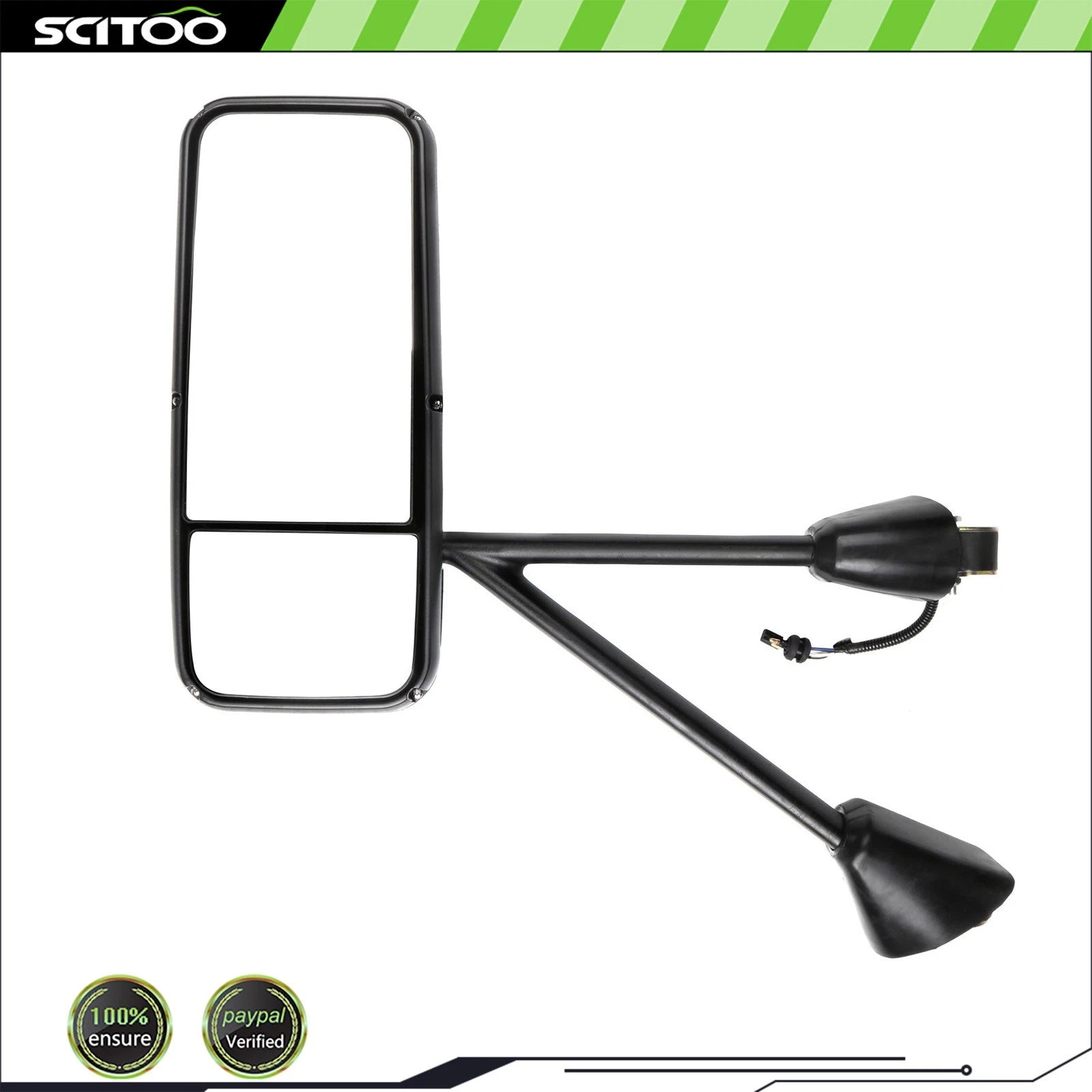 Driver Side Mirror Complete Black for Kenworth T170 T370 T600 T660 (2008–2016)