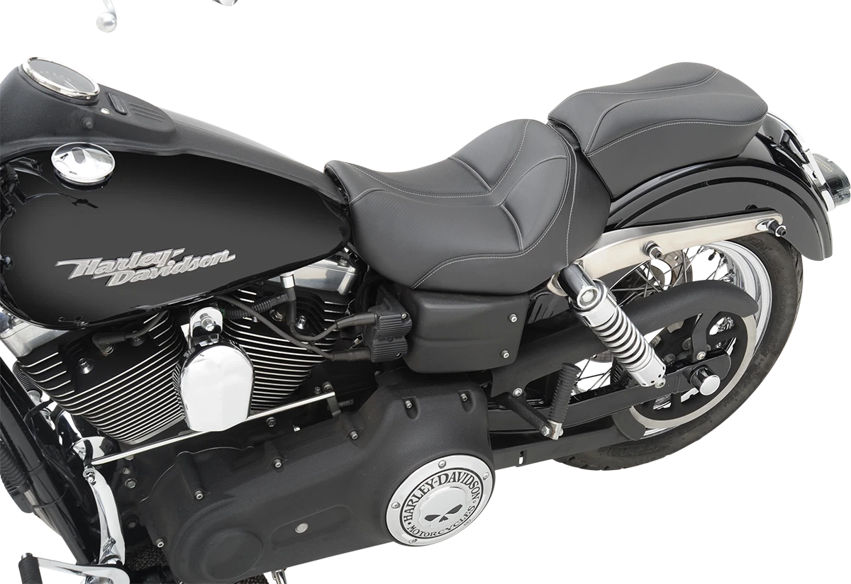 Saddlemen Dominator Solo Seat for Harley FL/FX (w/o Backrest) - Black/Gray