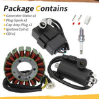 Generator Stator & Ignition Coil w/ CDI for Kawasaki Bayou 300 (1988–2004)