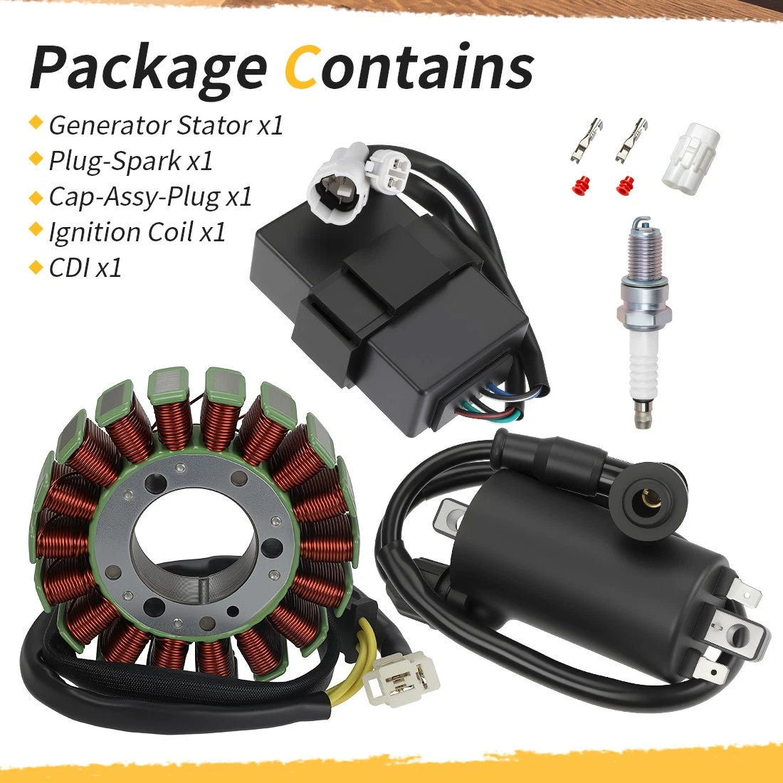 Generator Stator & Ignition Coil w/ CDI for Kawasaki Bayou 300 (1988–2004)
