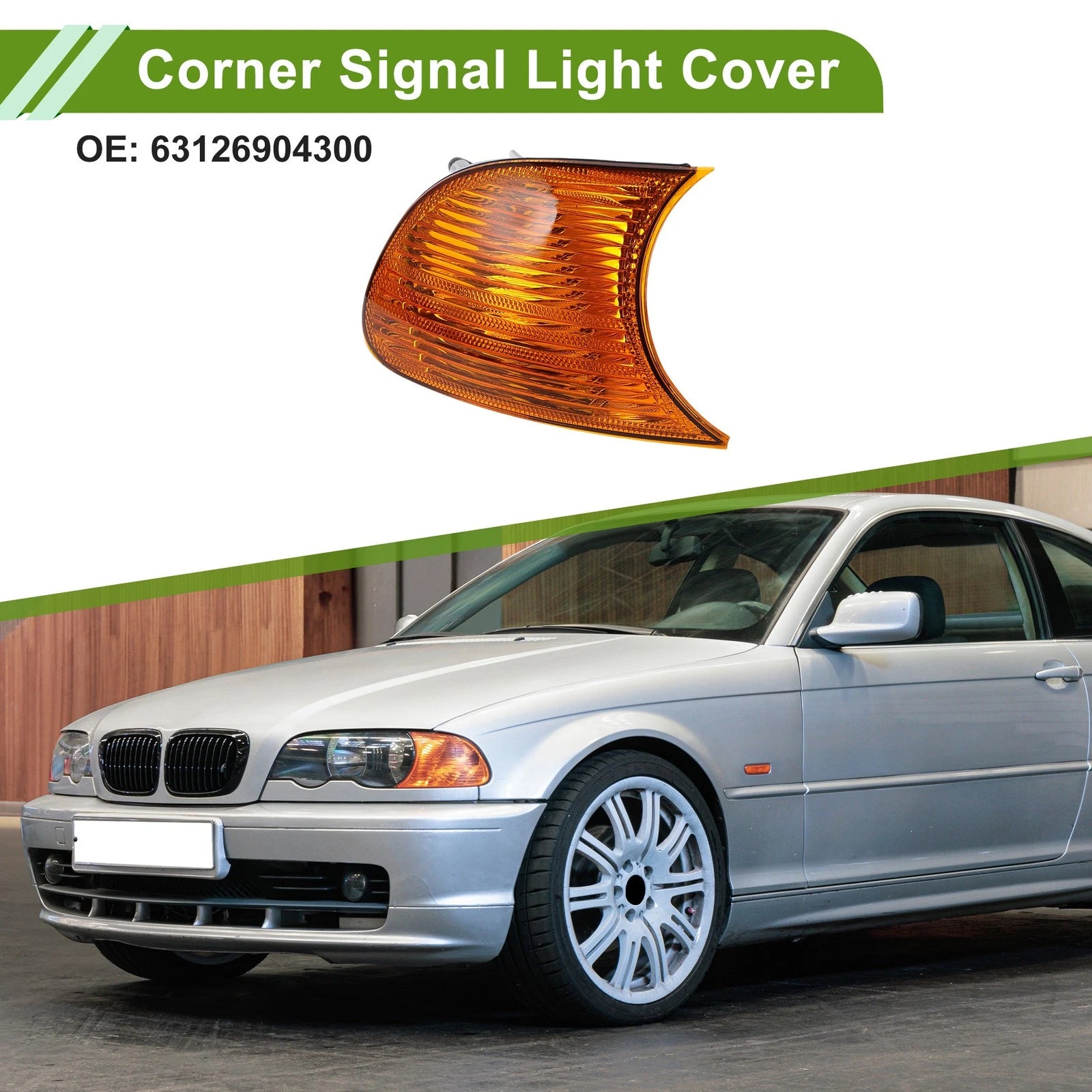 1 Pc Right Corner Signal Light Cover for BMW 3-Series (1999–2001) No. 63126904300