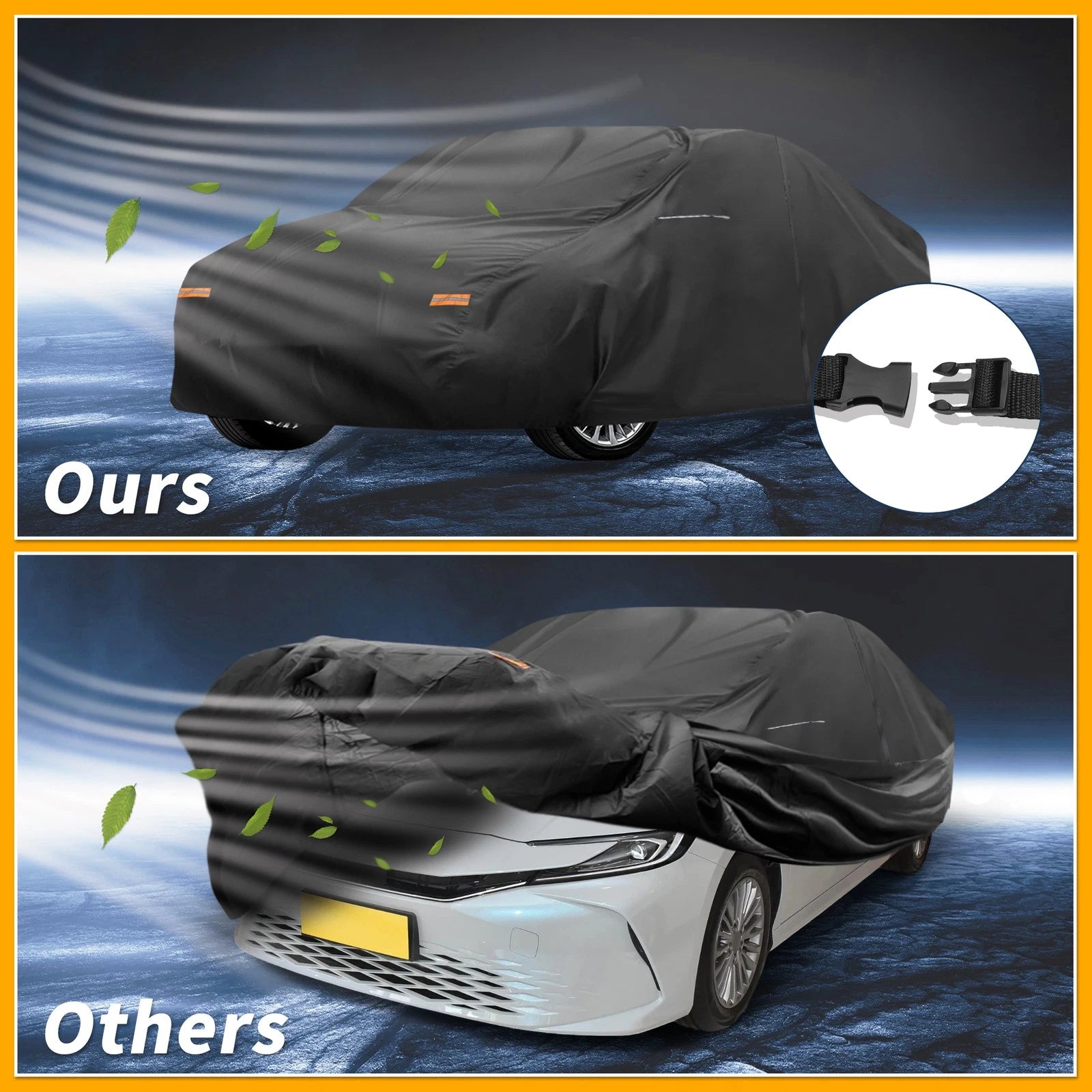 Waterproof Car Cover for Toyota Camry (210D-PU, Black)