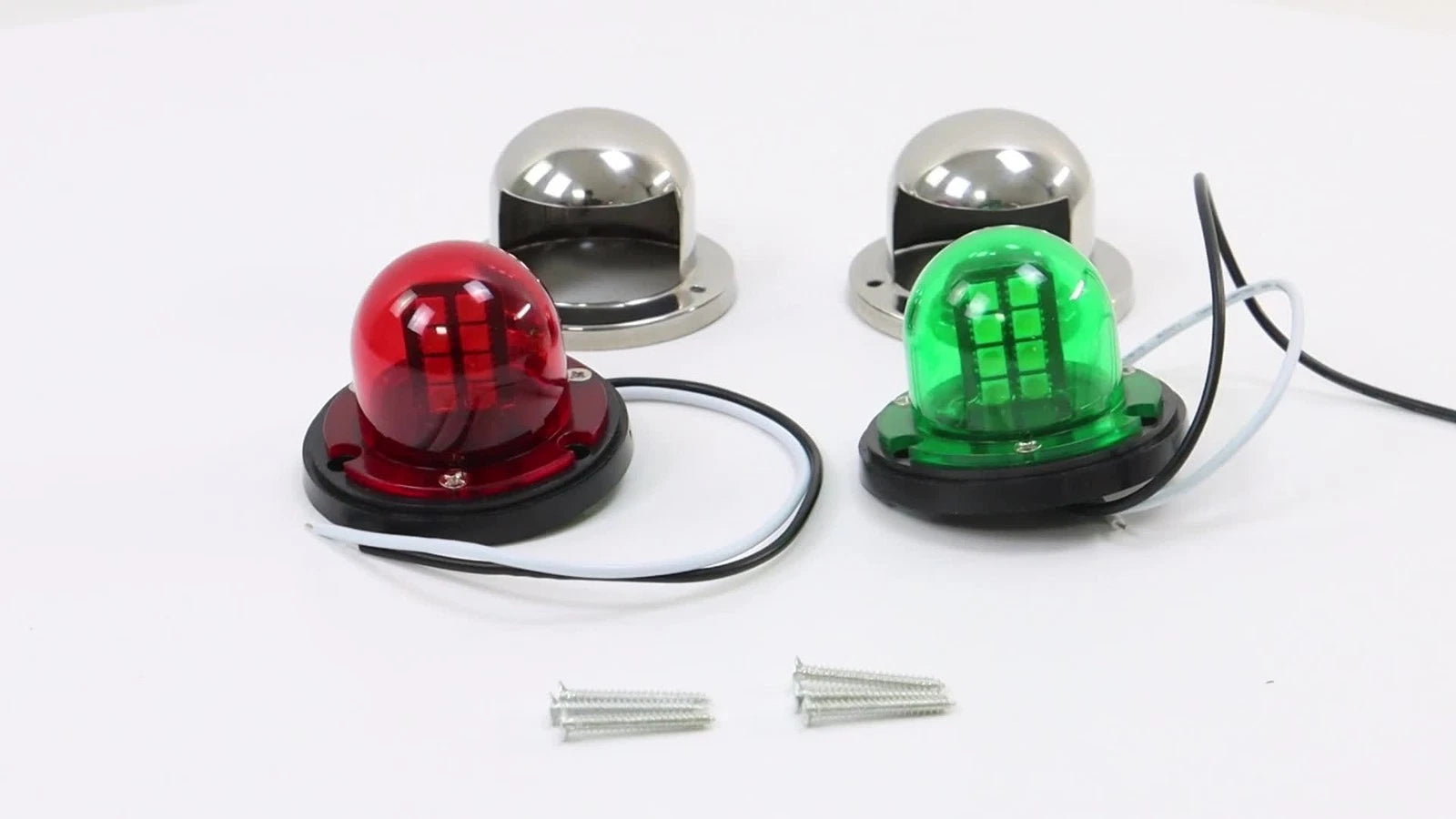 Pair of 12V Stainless Steel LED Bow Navigation Lights for Marine Boat (N/A)